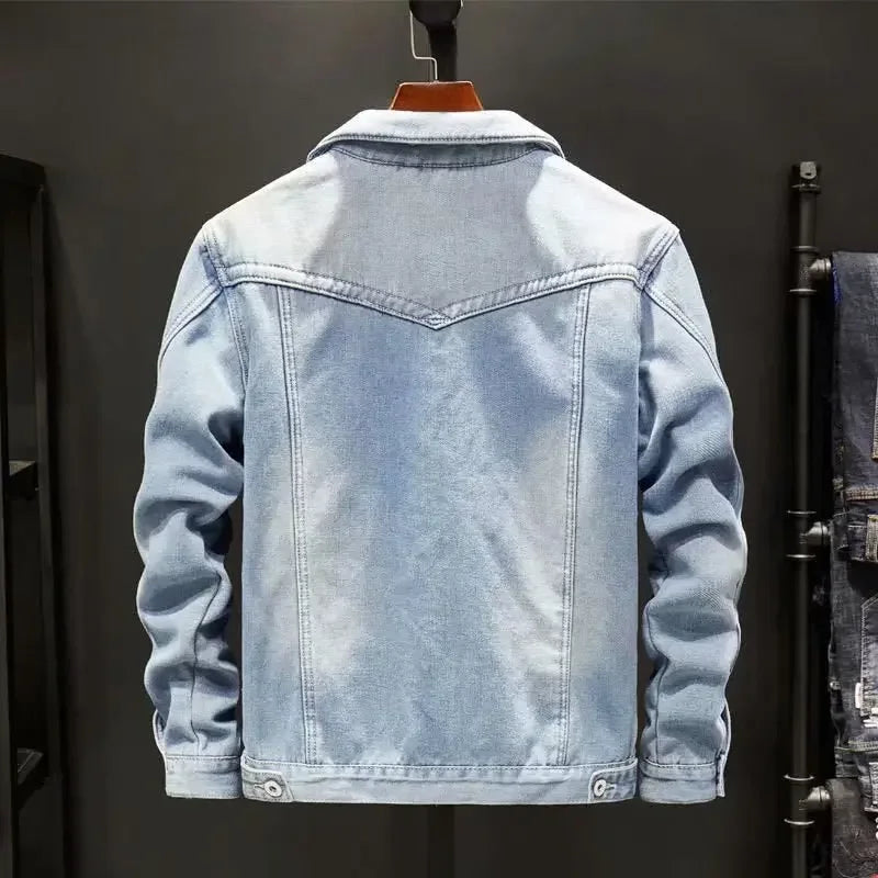 Men's Quilted Denim Trucker Jacket with Fleece Lining | Relvorn