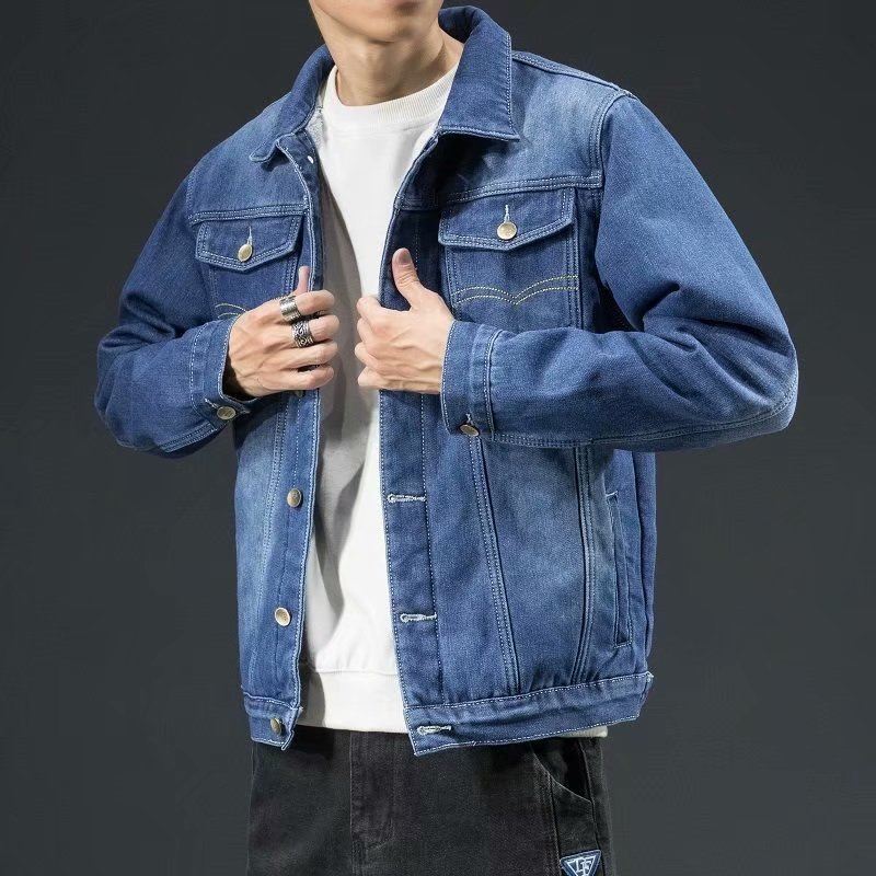 Men's Quilted Denim Trucker Jacket with Fleece Lining | Relvorn