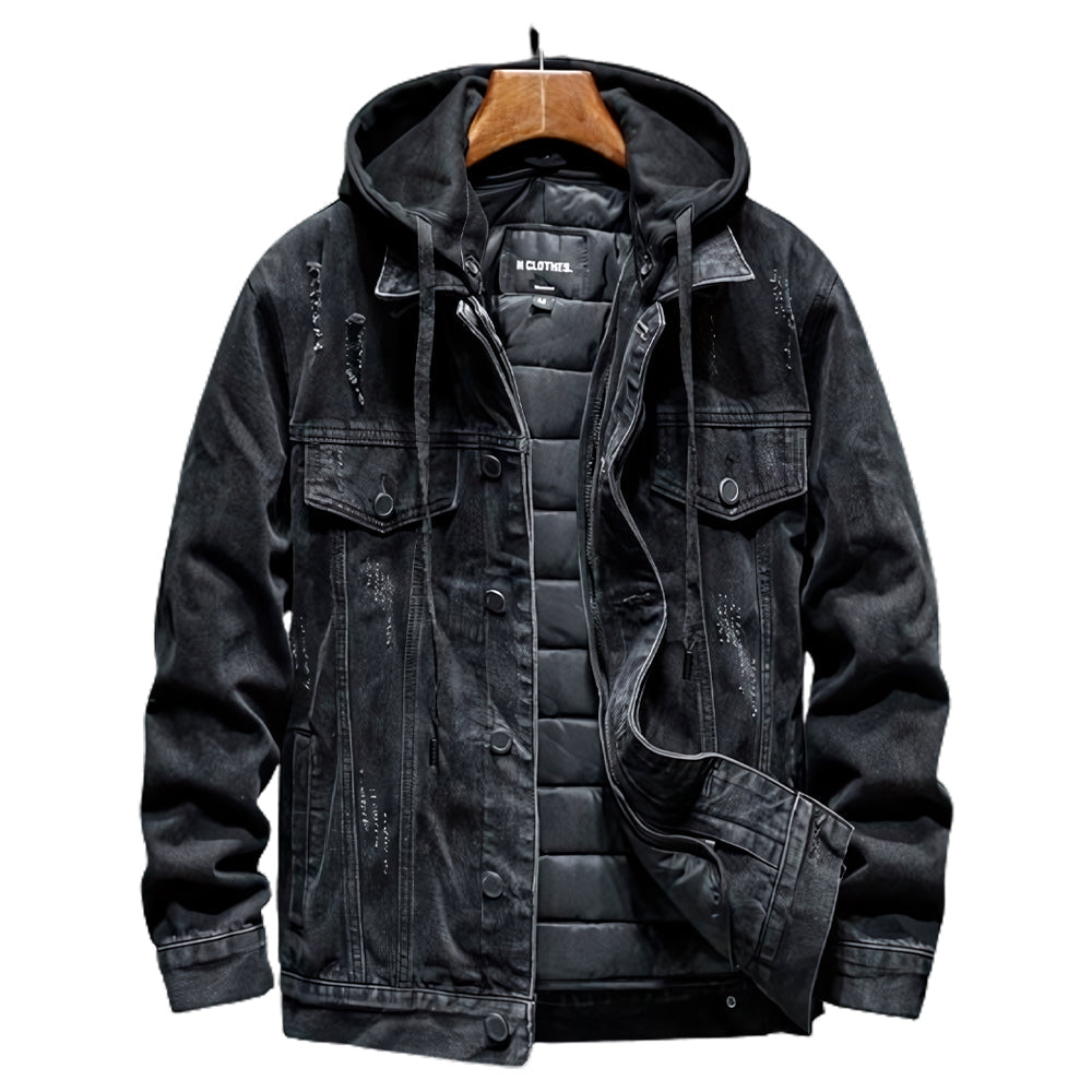 Men's Essentials Hooded Denim Trucker Jacket | Relvorn