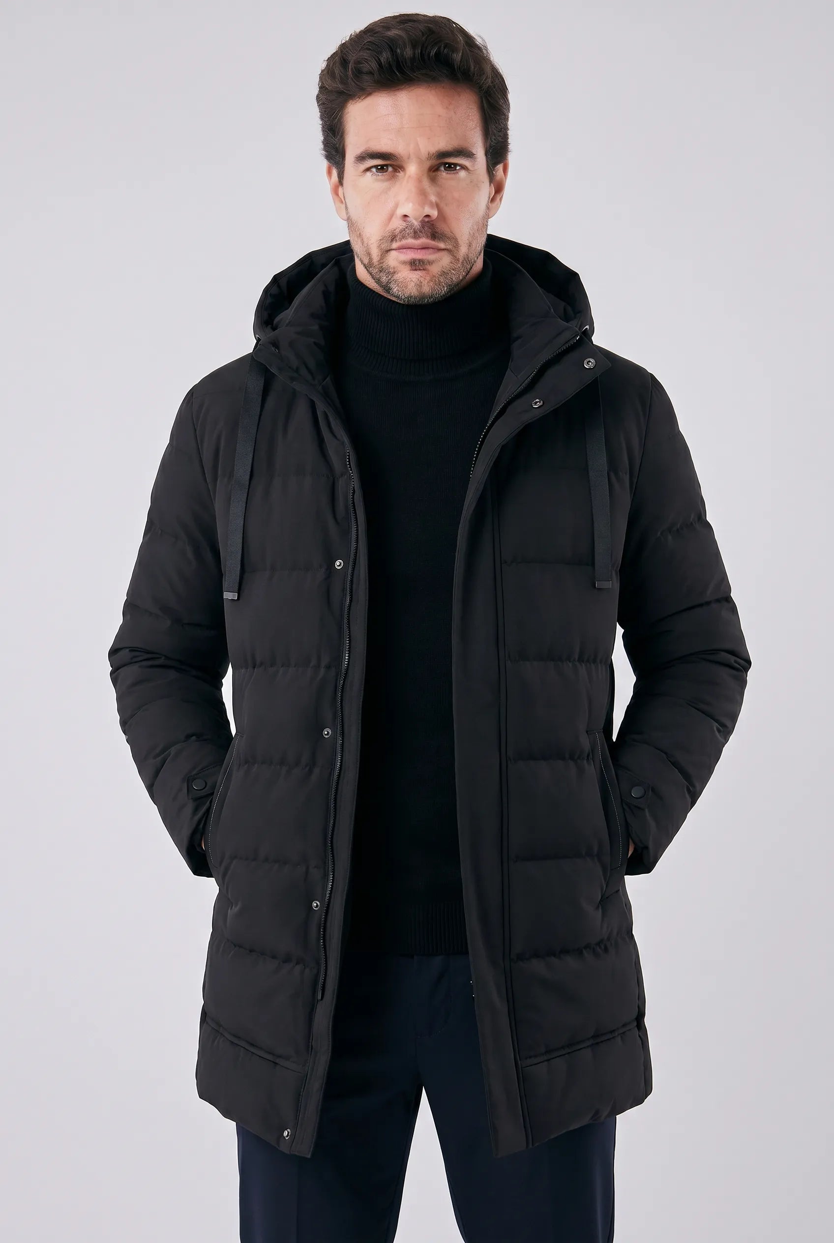 Men's Longline Waterproof Hooded Puffer Jacket | Relvorn