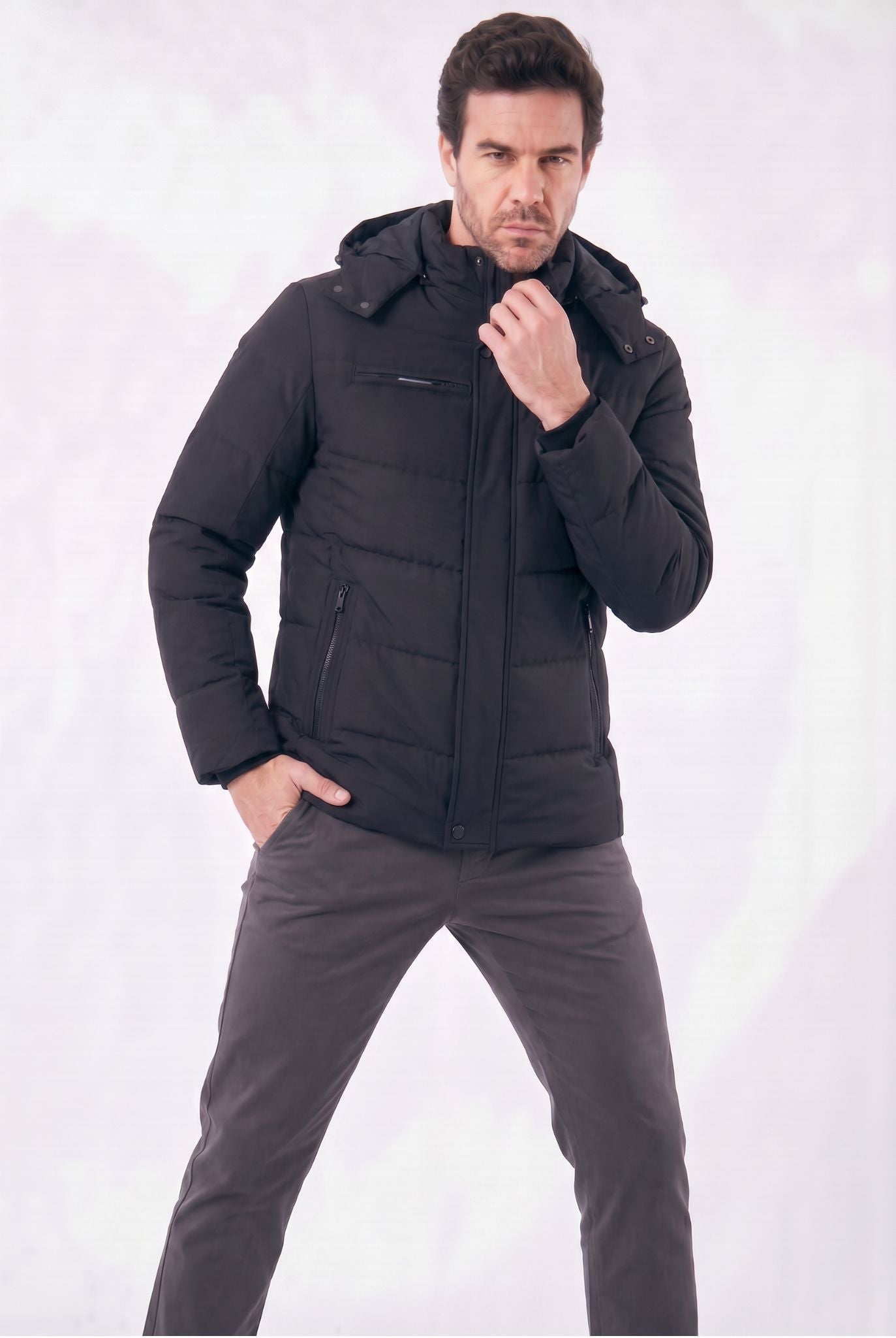 Men's Wool Lining and Removable Hood Puffer Jacket | Relvorn