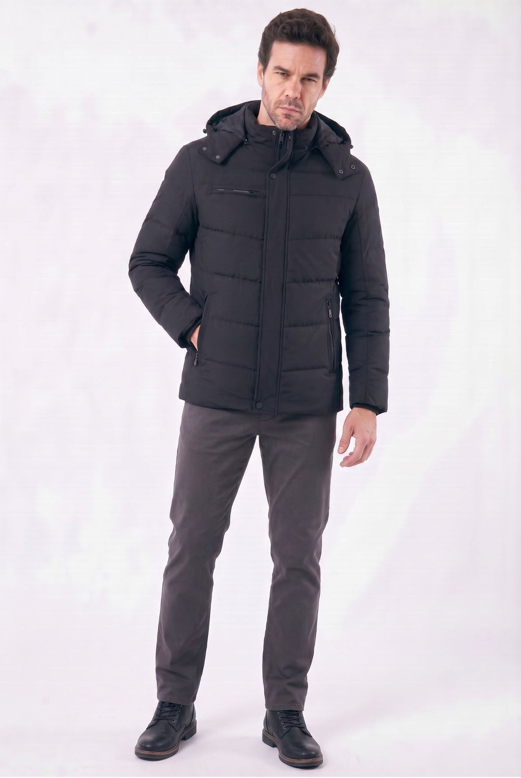 Men's Wool Lining and Removable Hood Puffer Jacket | Relvorn