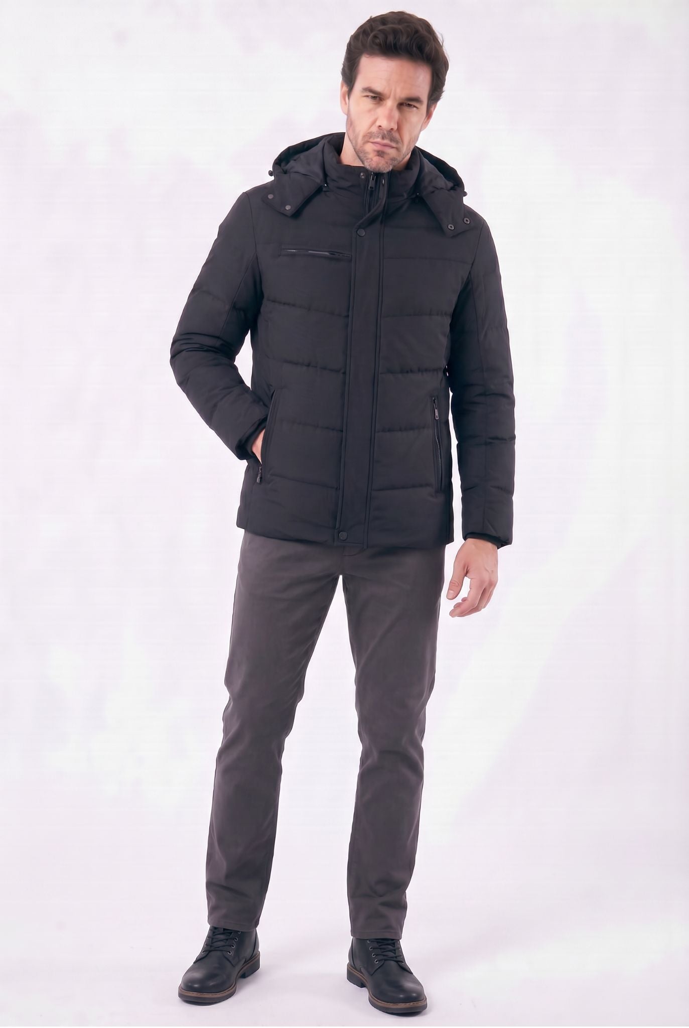 Men's Wool Lining and Removable Hood Puffer Jacket | Relvorn