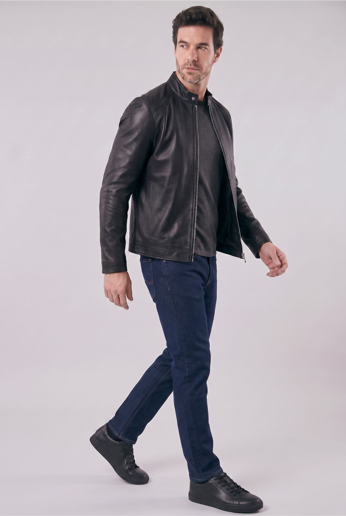 Men's Slim Fit Biker Leather Jacket | Relvorn
