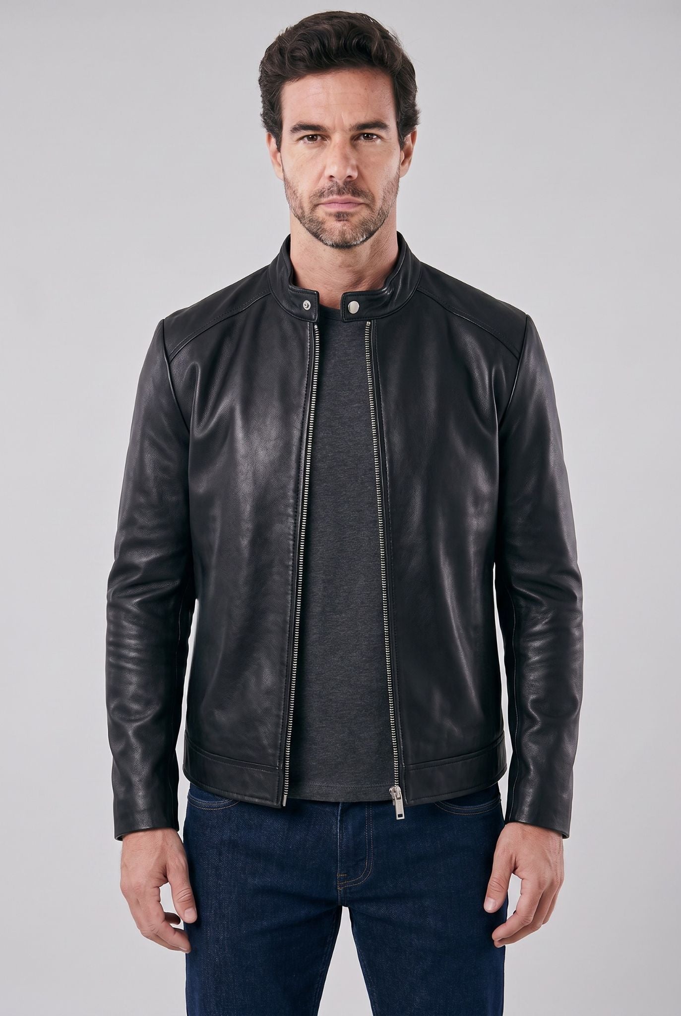 Men's Slim Fit Biker Leather Jacket | Relvorn