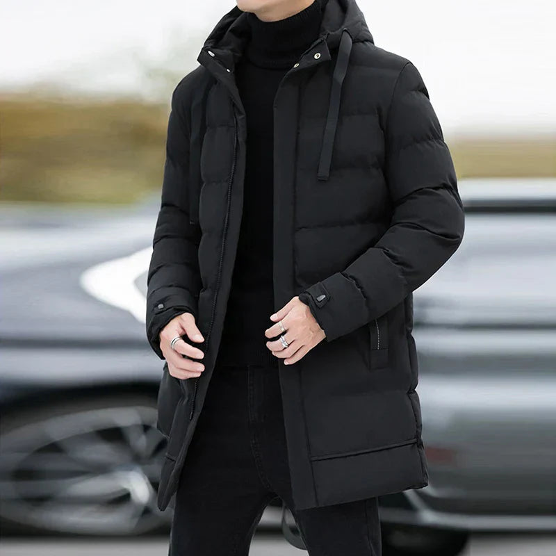 Men's Longline Waterproof Hooded Puffer Jacket | Relvorn