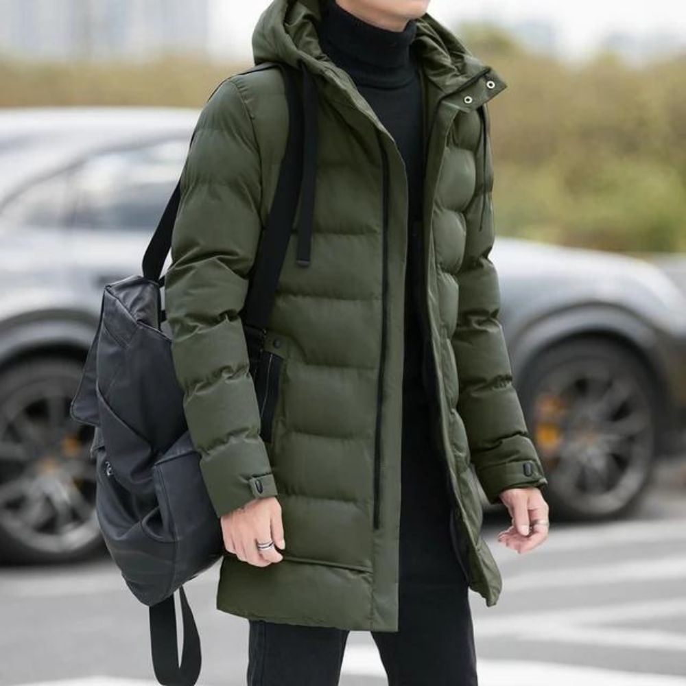 Men's Longline Waterproof Hooded Puffer Jacket | Relvorn