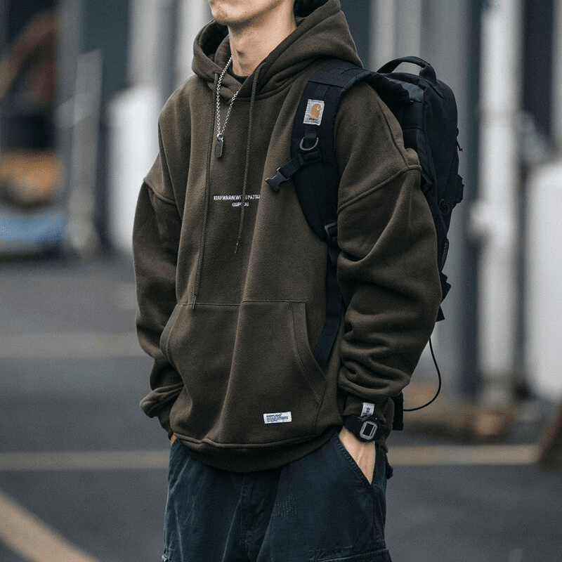 Men's Oversized Hooded and Kangaroo Pocket Hoodie | Relvorn