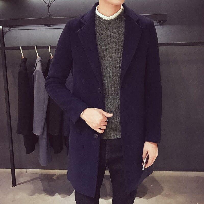 Men's Mid-length in Felted Orlando Wool Overcoat | Relvorn