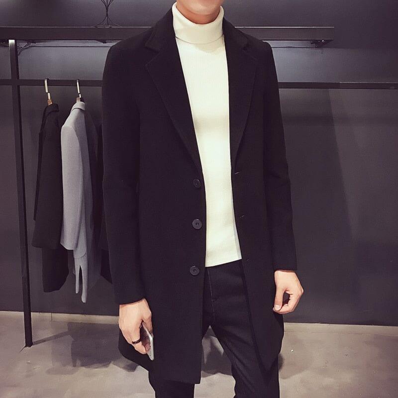 Men's Mid-length in Felted Orlando Wool Overcoat | Relvorn