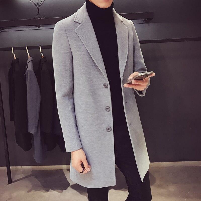 Men's Mid-length in Felted Orlando Wool Overcoat | Relvorn