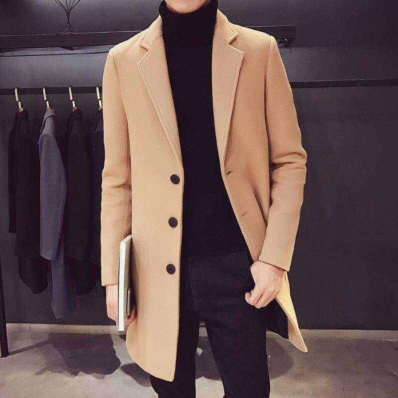 Men's Mid-length in Felted Orlando Wool Overcoat | Relvorn