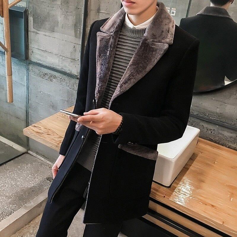 Men's Collar Lined Overcoat | Relvorn