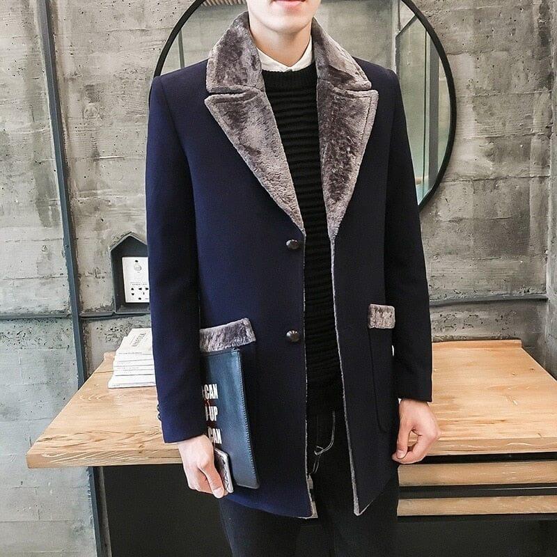 Men's Collar Lined Overcoat | Relvorn