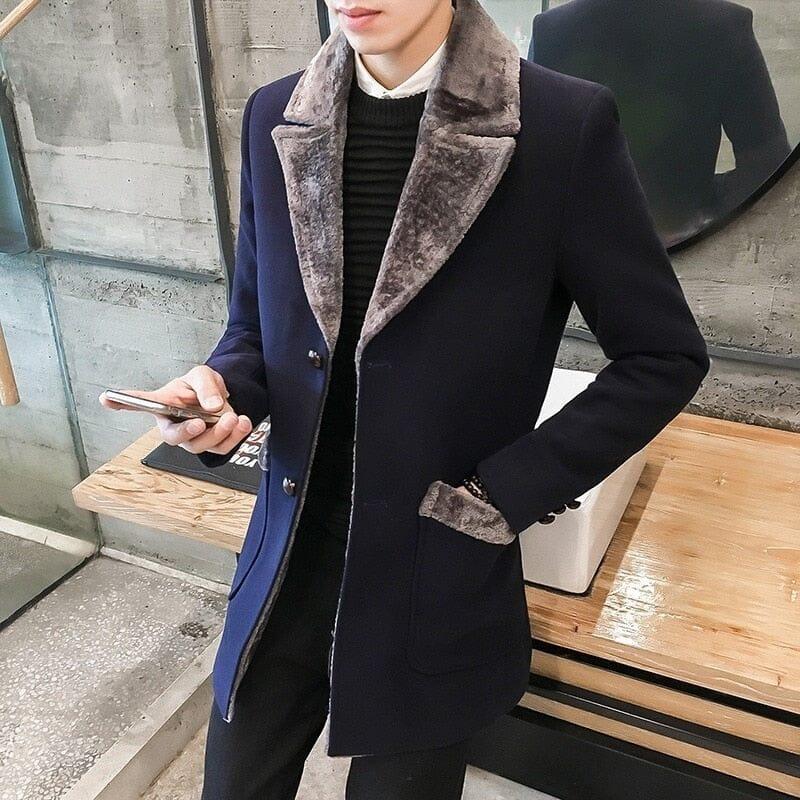 Men's Collar Lined Overcoat | Relvorn
