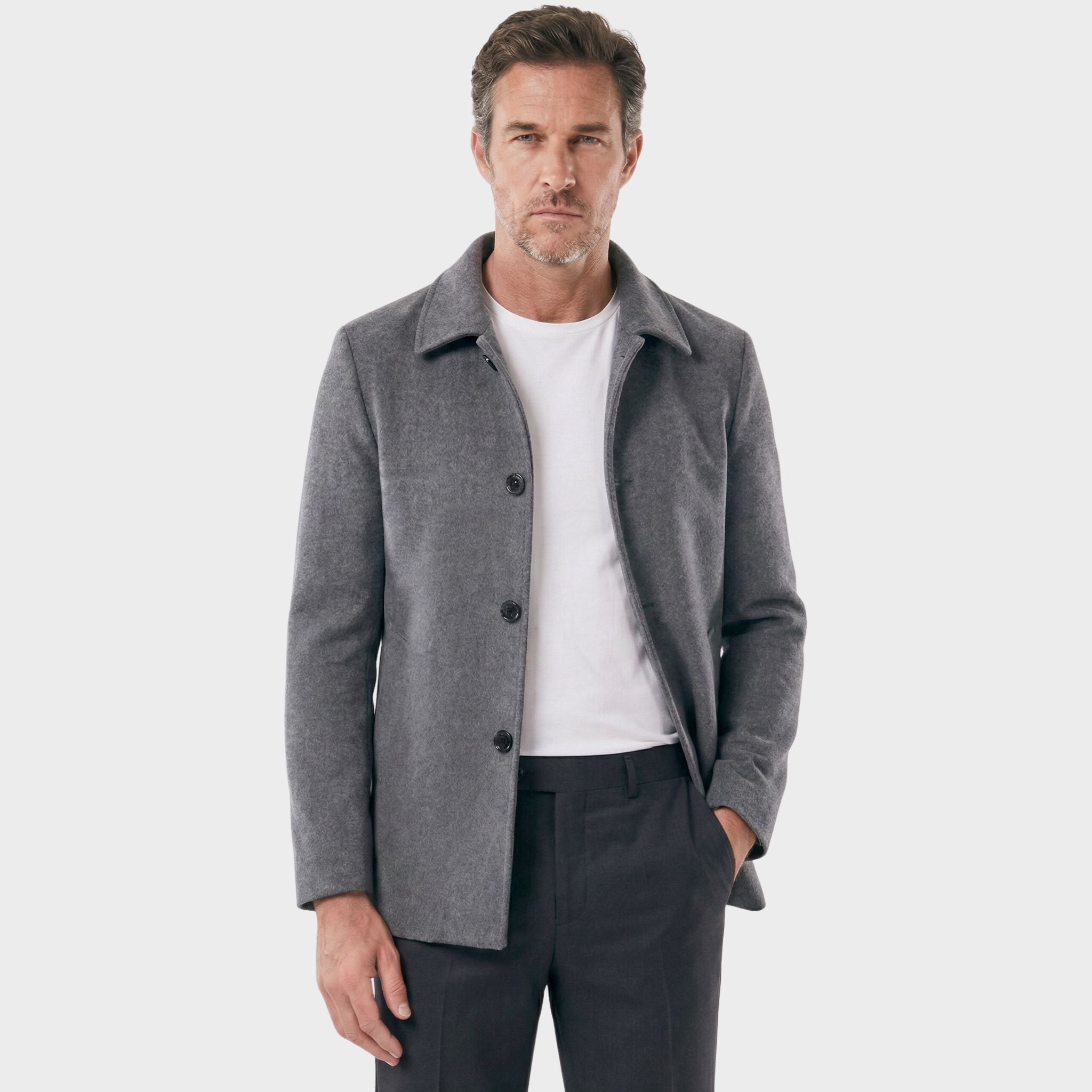 Men's Short Denmark Wool Overcoat | Relvorn