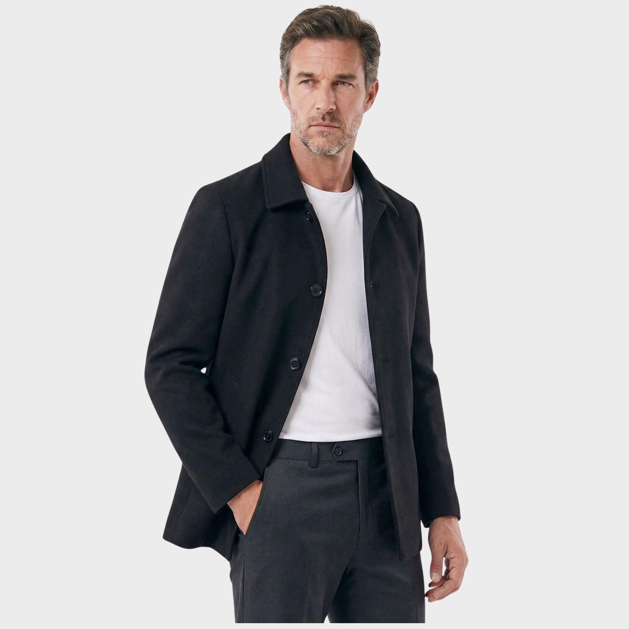 Men's Short Denmark Wool Overcoat | Relvorn
