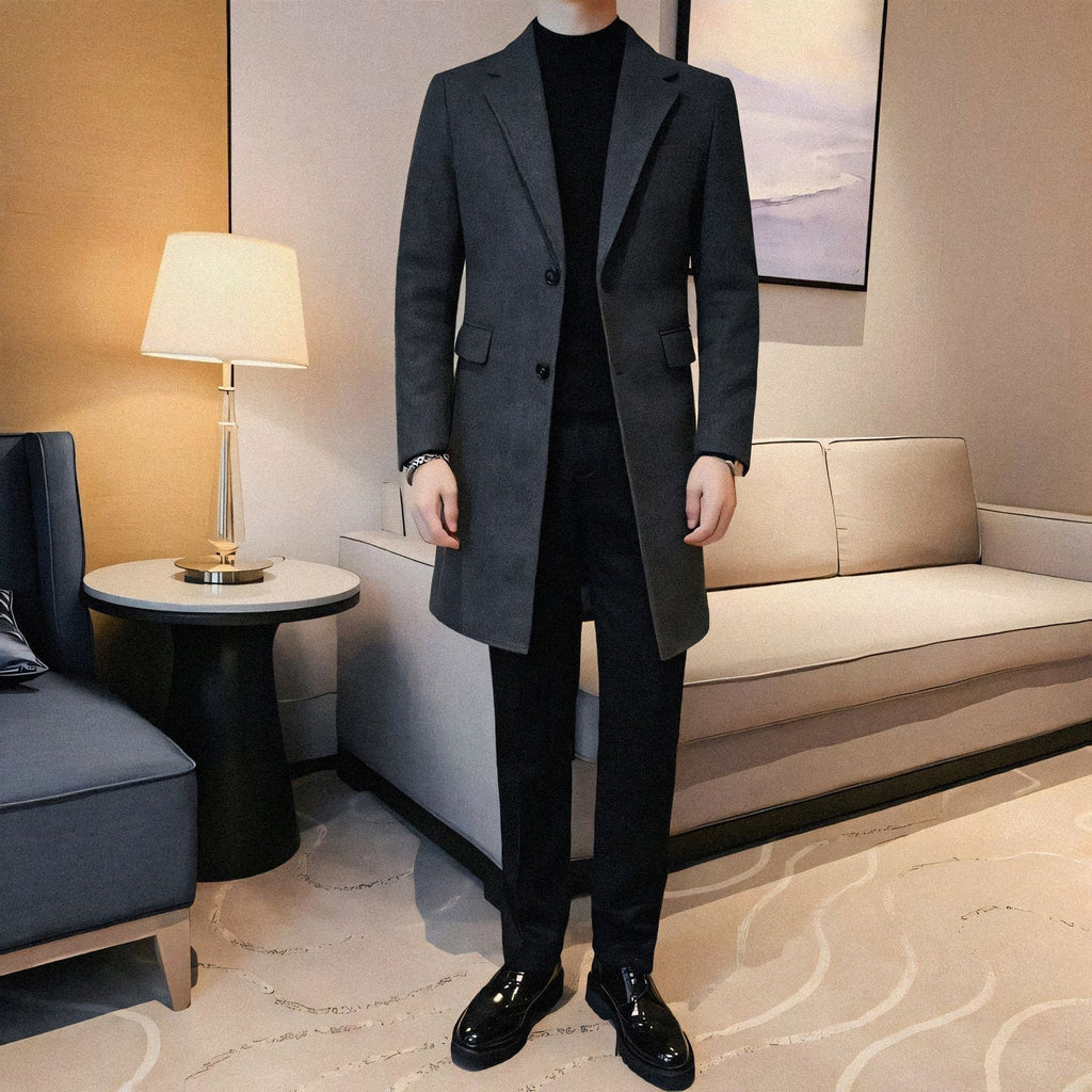 Men's Structured and Notched Lapel Overcoat | Relvorn