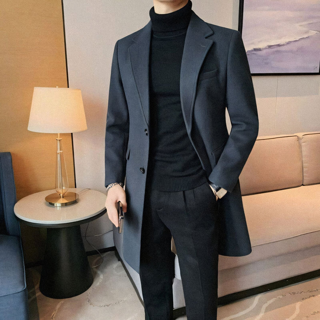 Men's Structured and Notched Lapel Overcoat | Relvorn