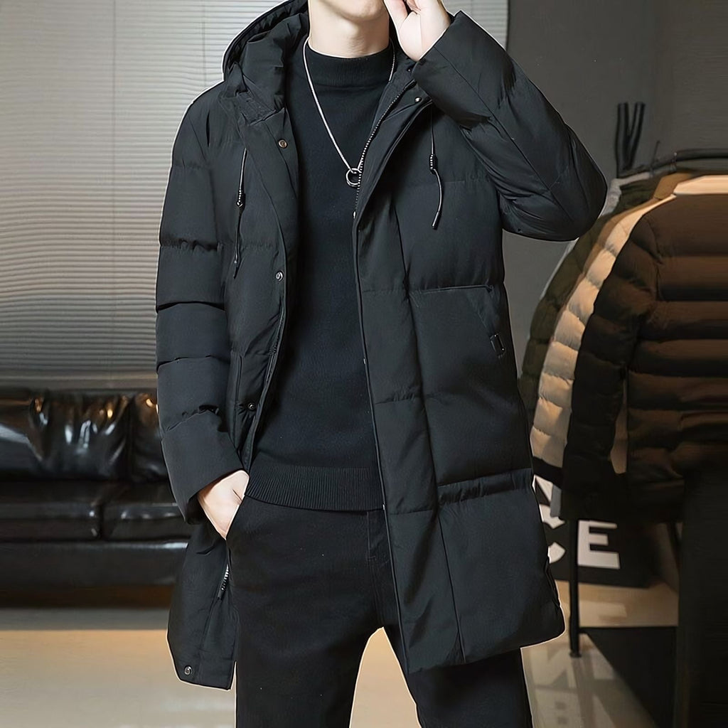 Men's Hooded Manhattan Puffer Overcoat | Relvorn