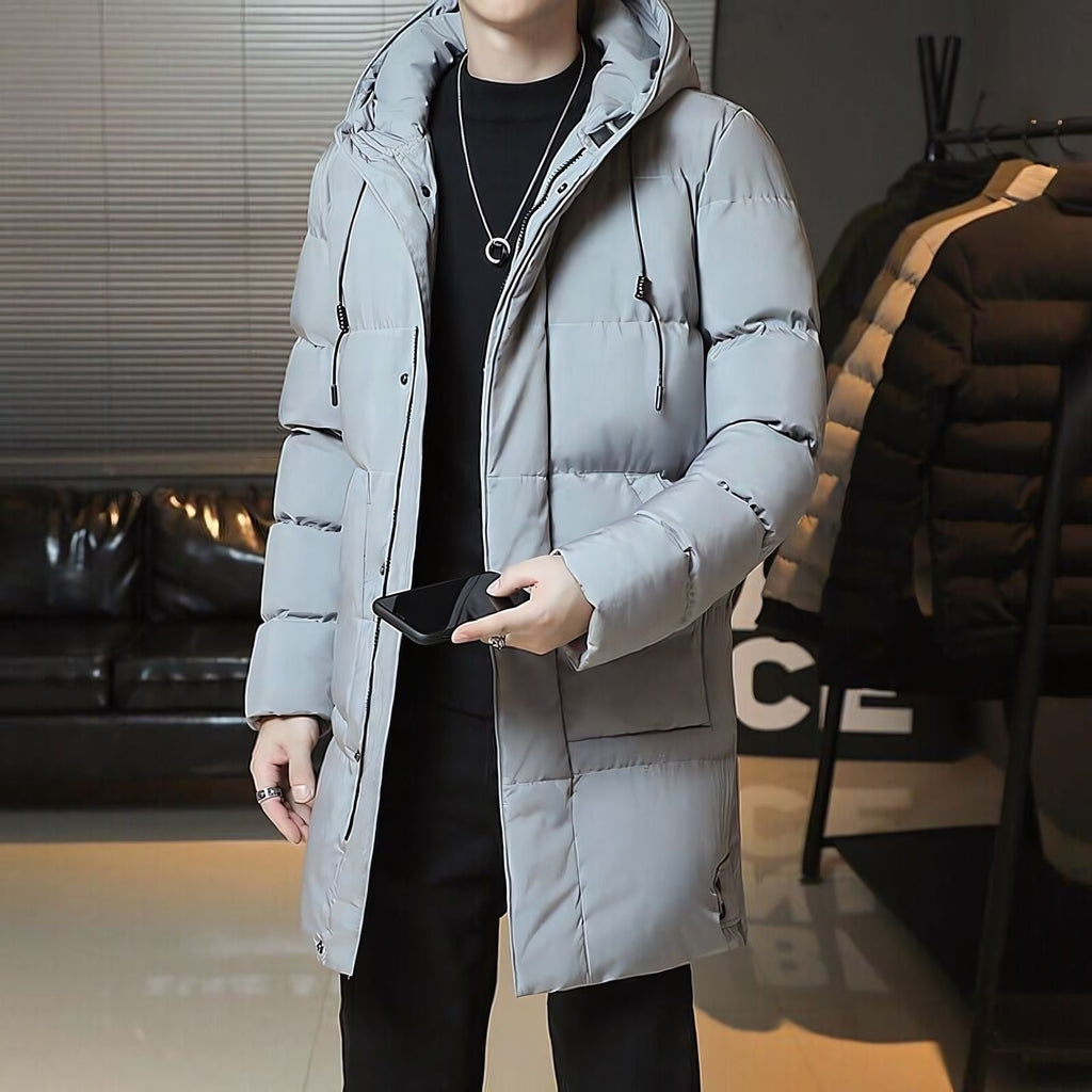 Men's Hooded Manhattan Puffer Overcoat | Relvorn