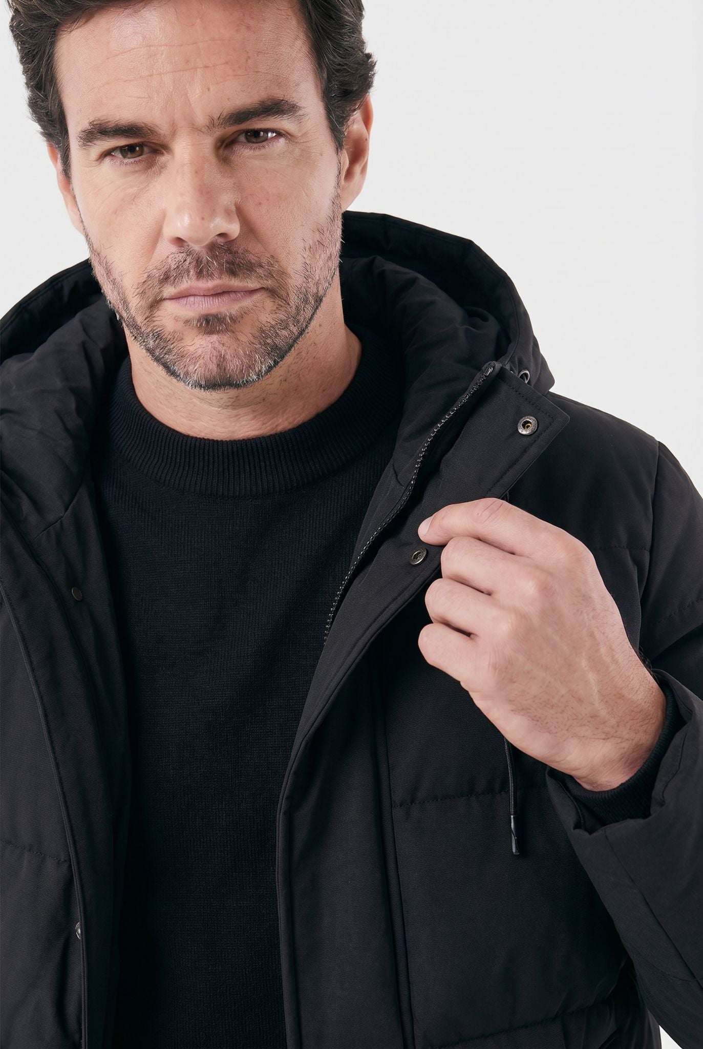 Men's Hooded Manhattan Puffer Overcoat | Relvorn