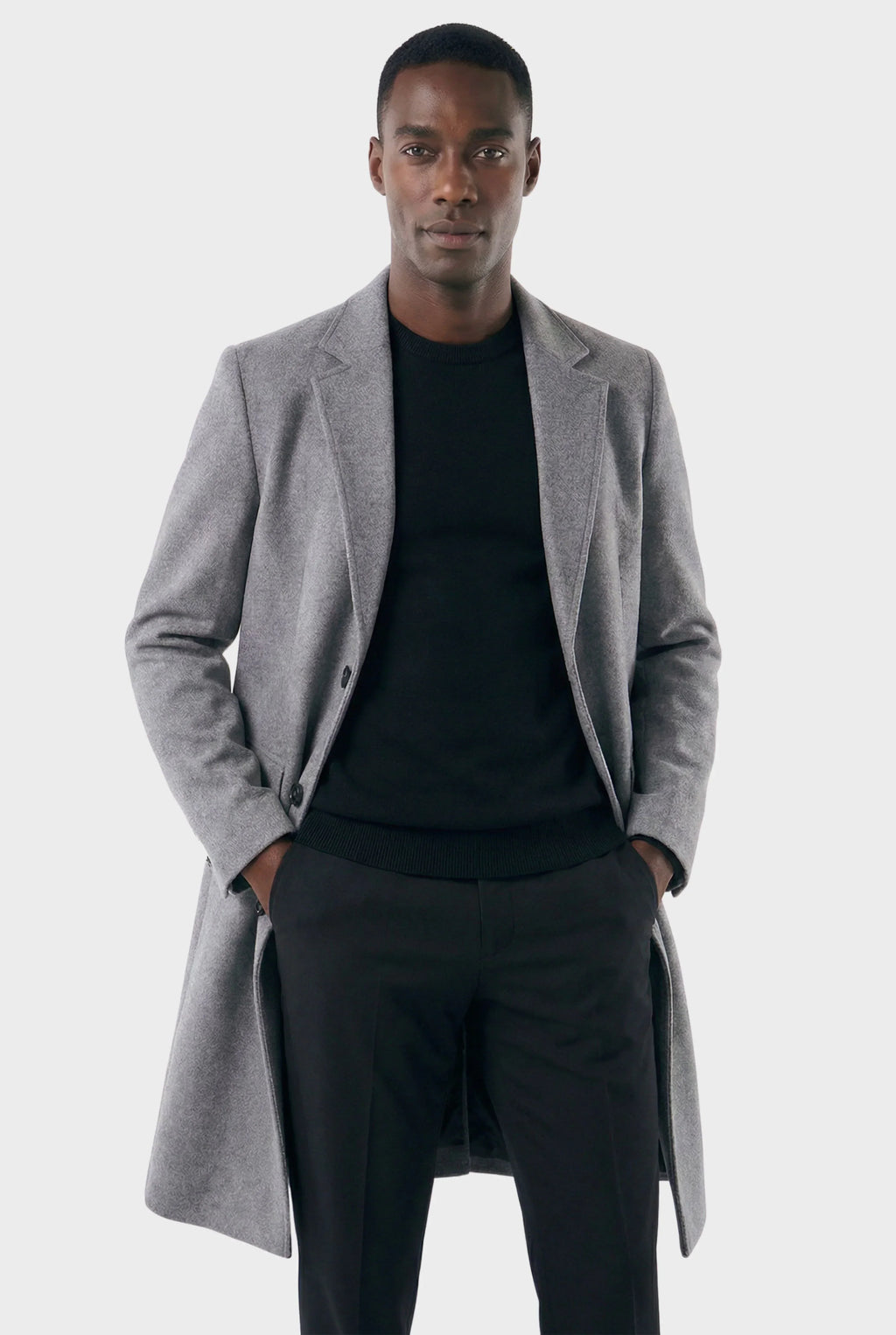 Men's Long with Notch Lapel Overcoat | Relvorn