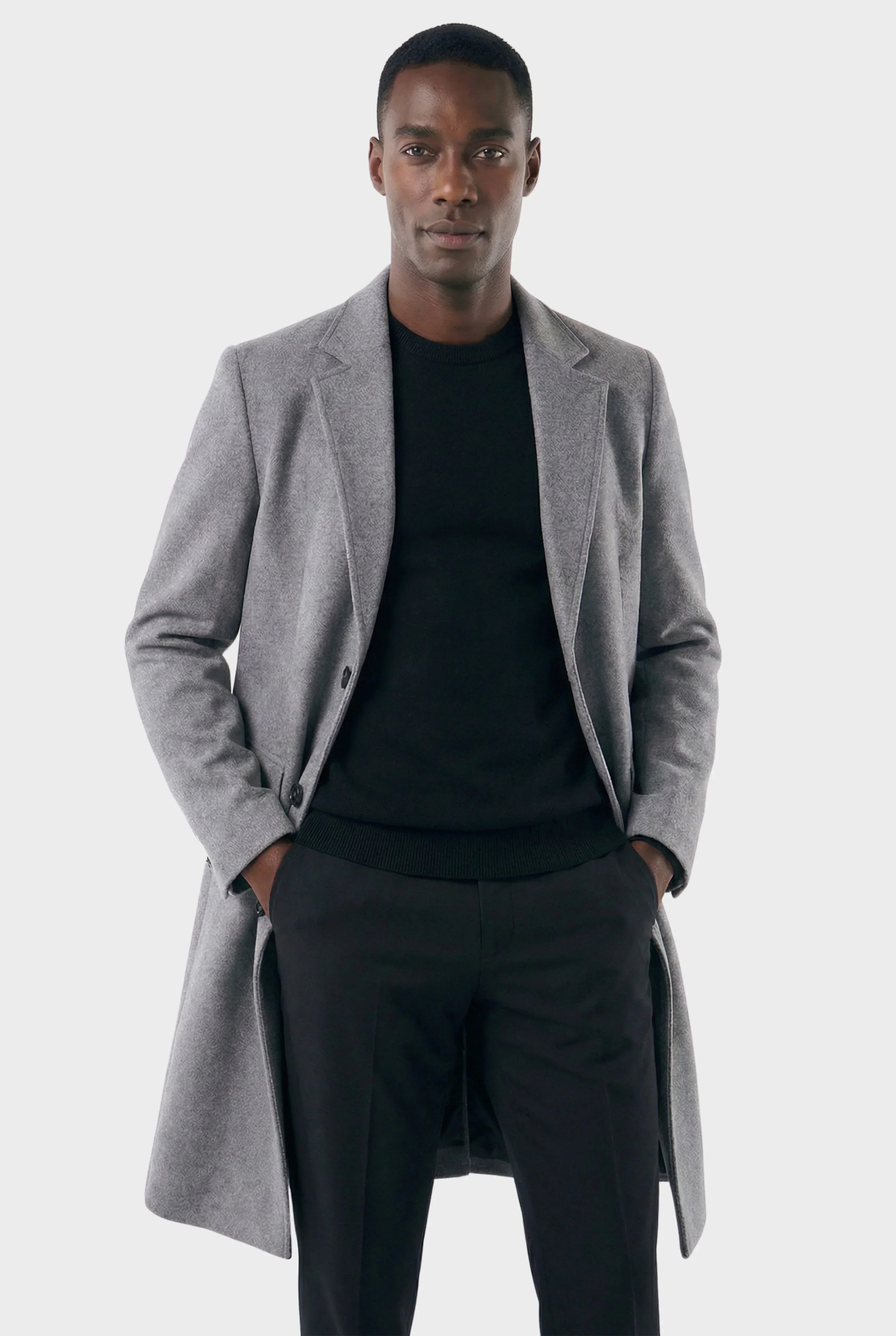 Men's Long with Notch Lapel Overcoat | Relvorn