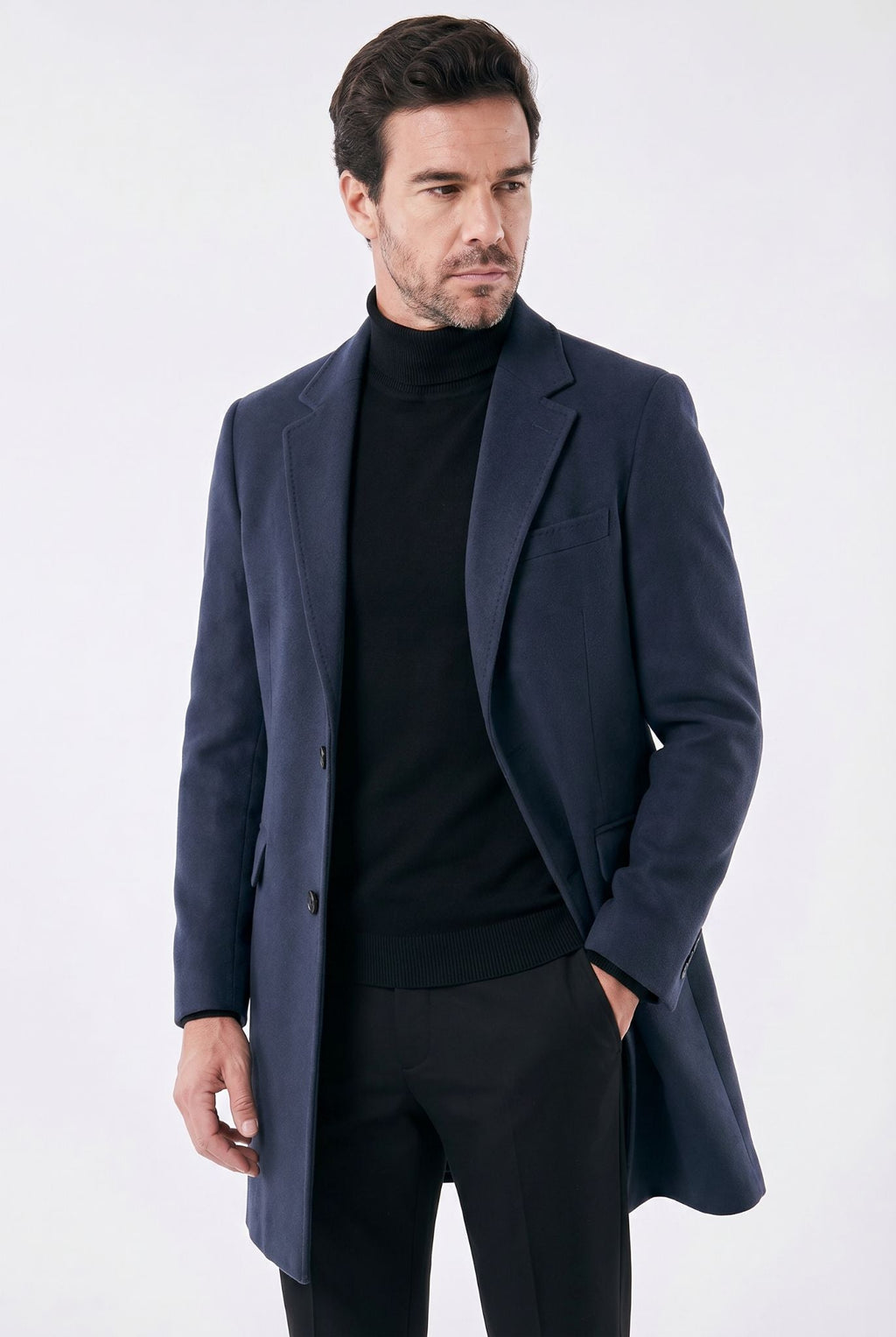 Men's Structured and Notched Lapel Overcoat | Relvorn