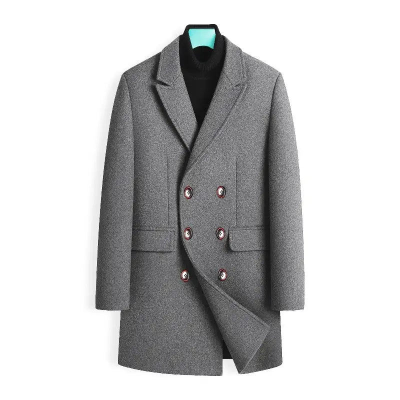 Men's Double-Breasted Overcoat Madrid with Peak Lapel | Relvorn