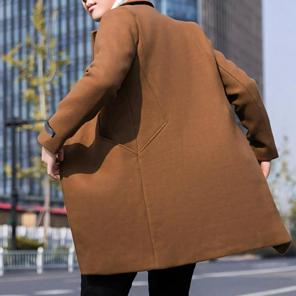 Men's Mid-length with Notch Lapel Essentials Overcoat | Relvorn