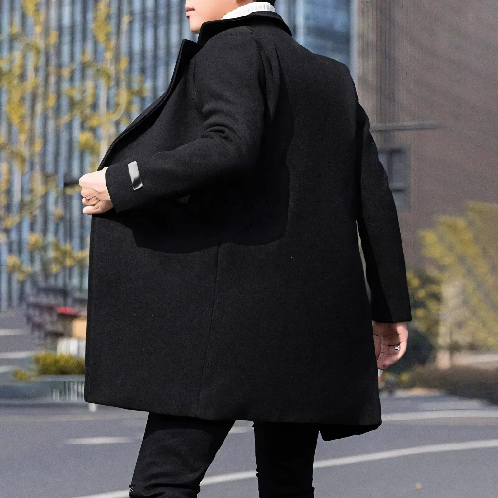 Men's Mid-length with Notch Lapel Essentials Overcoat | Relvorn