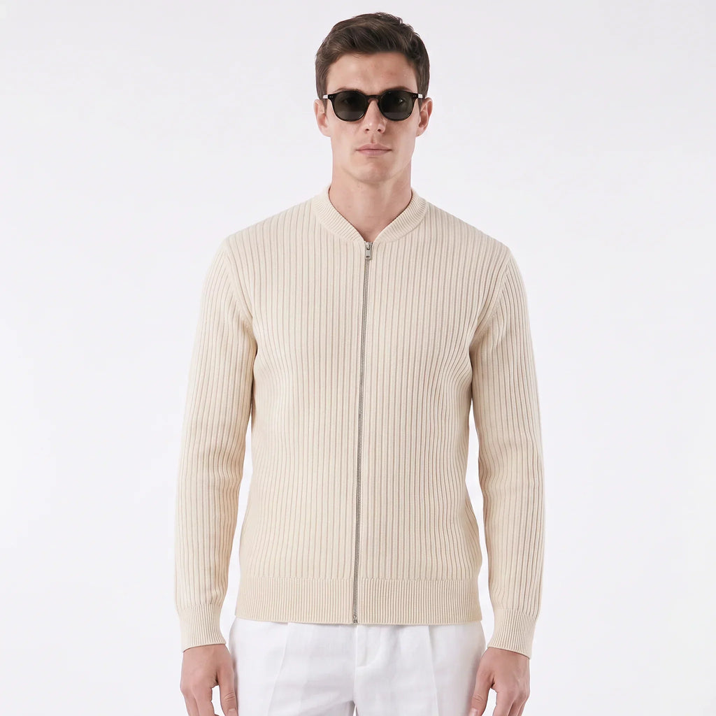 Chandail décontracté pour hommes en tricot quart de zip à fermeture éclair | Relvorn