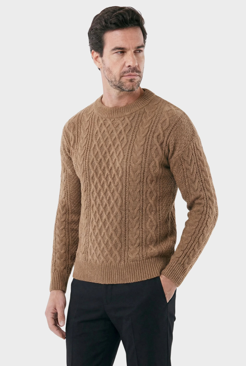 Men's Felted Wool with Embroidered Duplo Noir Sweater | Relvorn