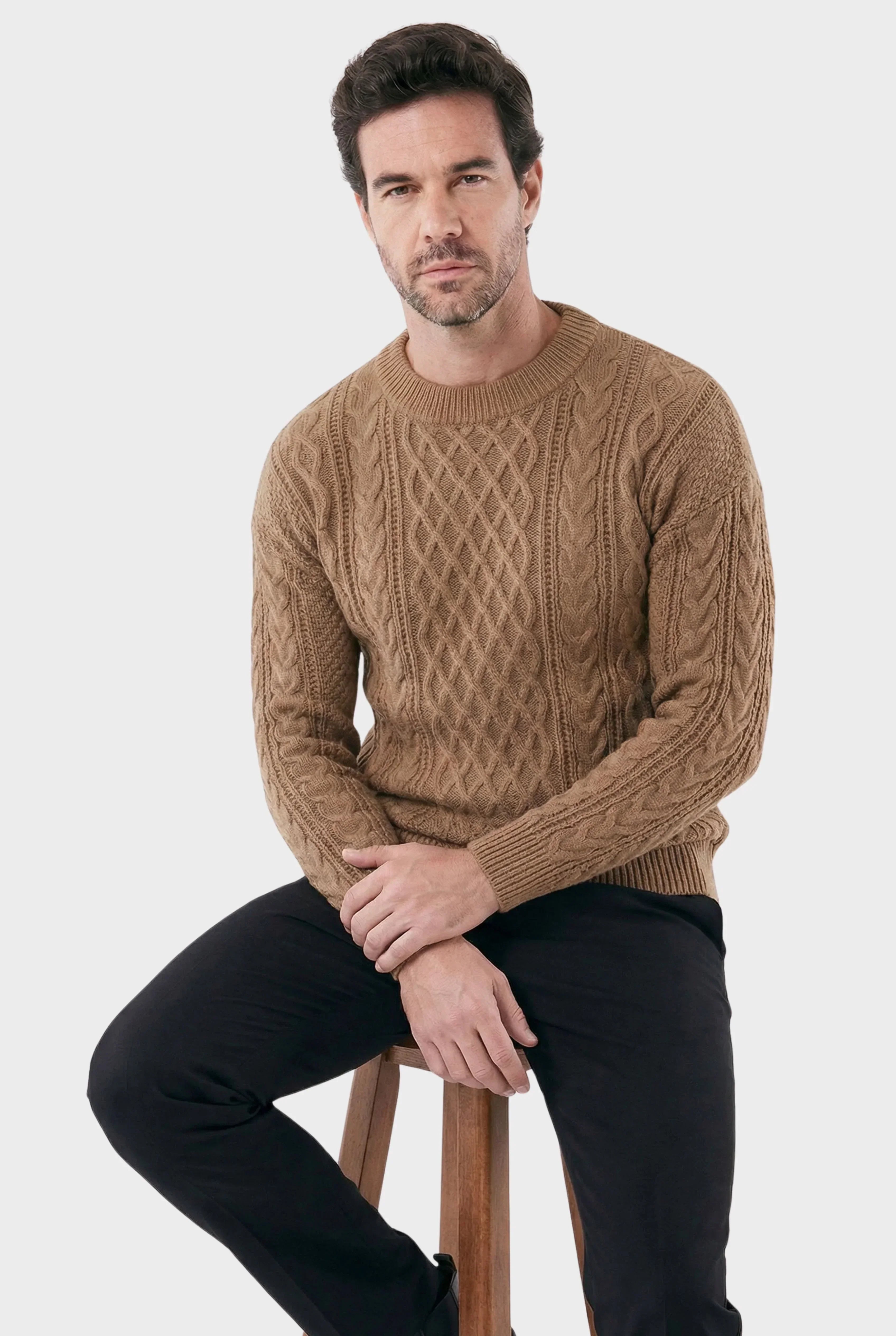 Men's Felted Wool with Embroidered Duplo Noir Sweater | Relvorn