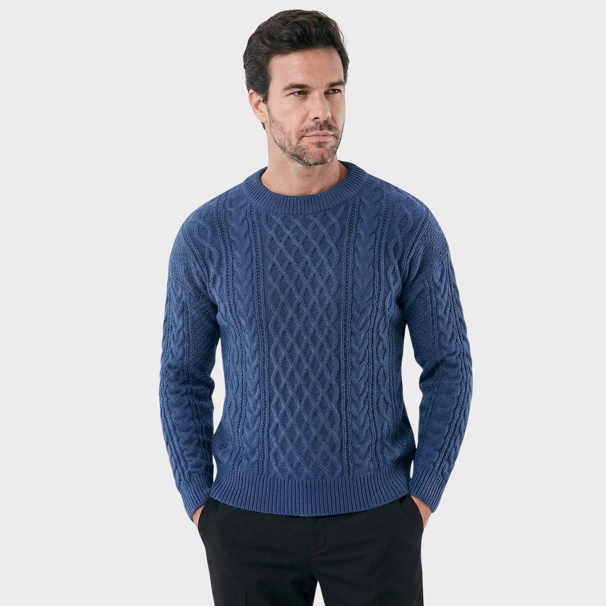 Men's Felted Wool with Embroidered Duplo Noir Sweater | Relvorn