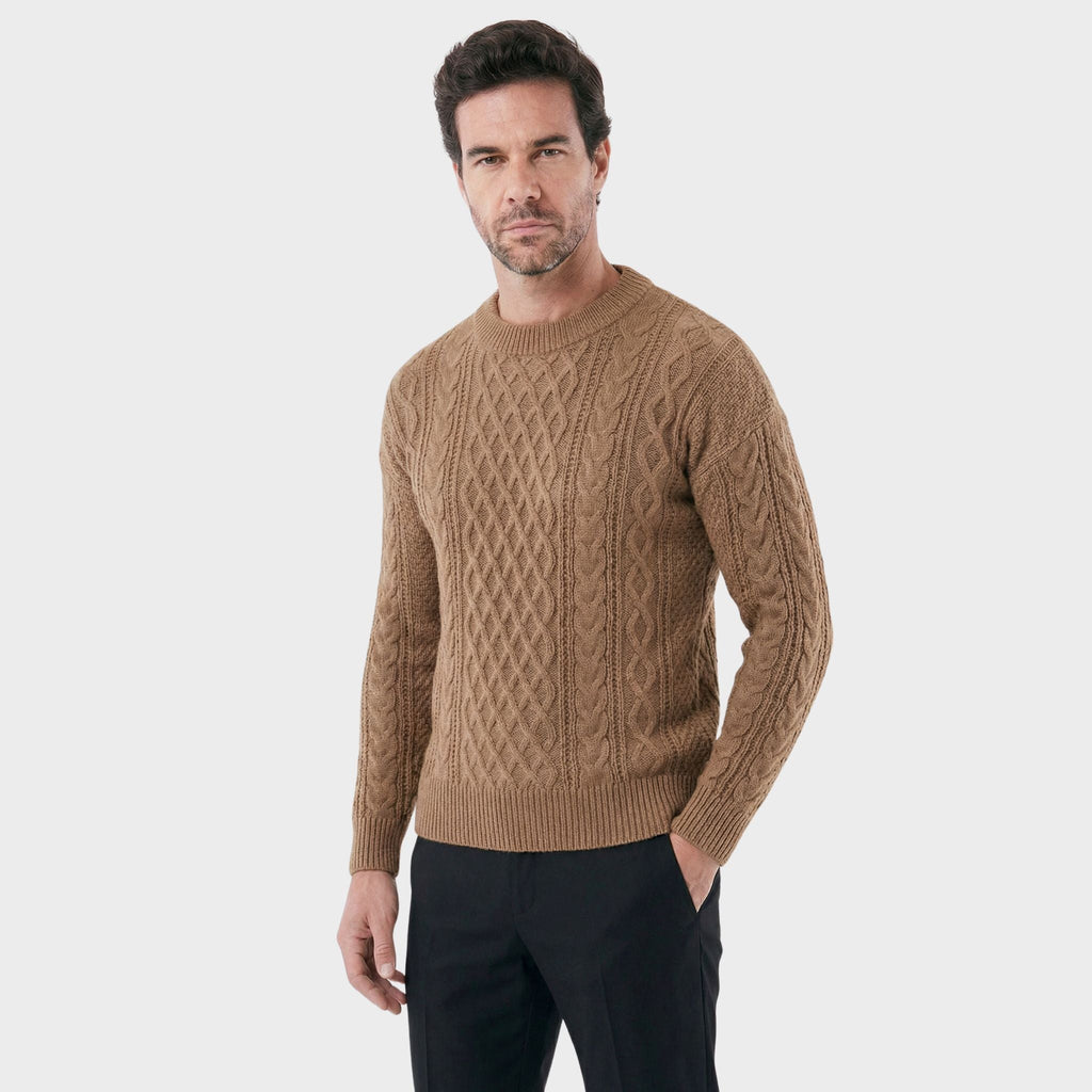 Men's Felted Wool with Embroidered Duplo Noir Sweater | Relvorn