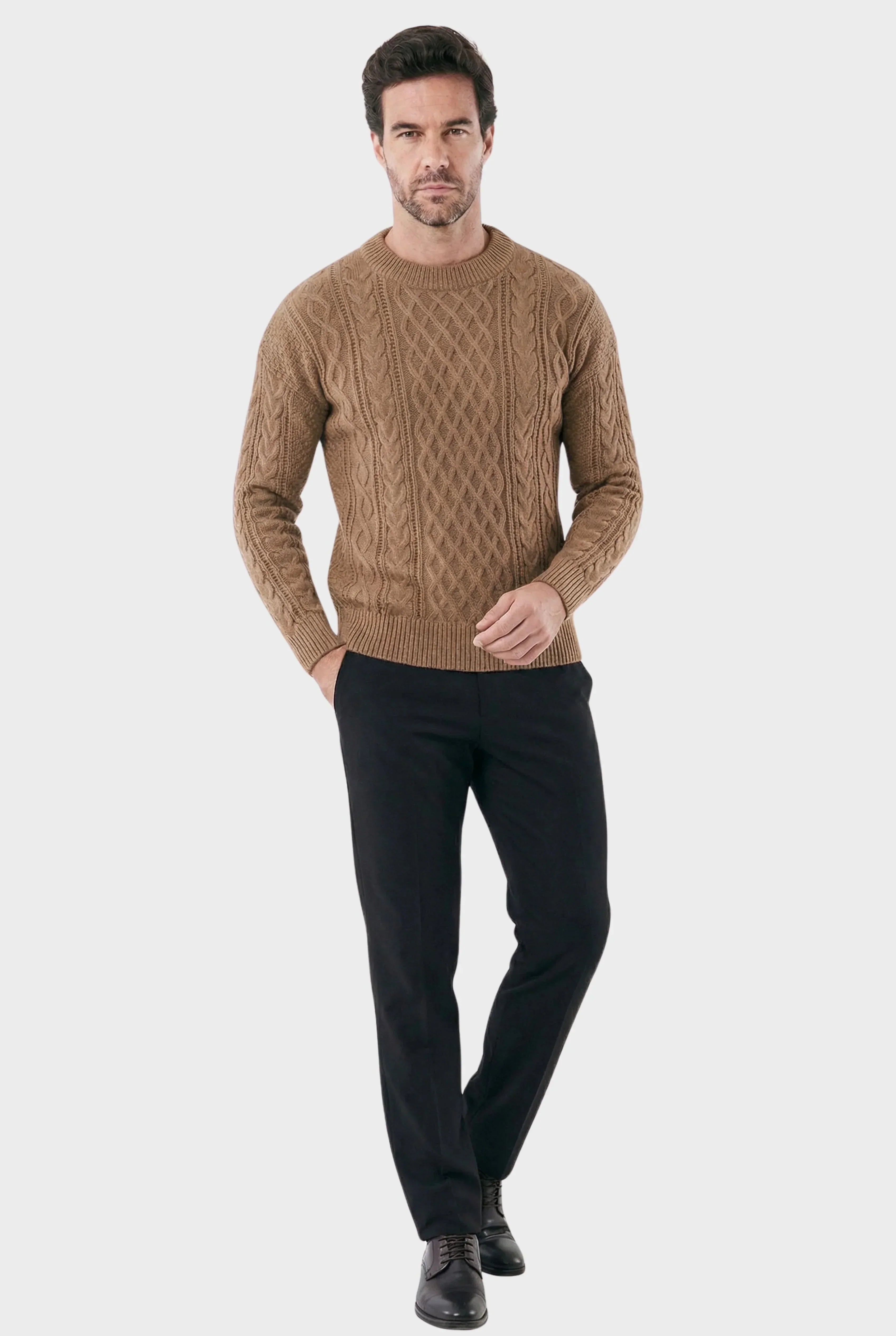 Men's Felted Wool with Embroidered Duplo Noir Sweater | Relvorn