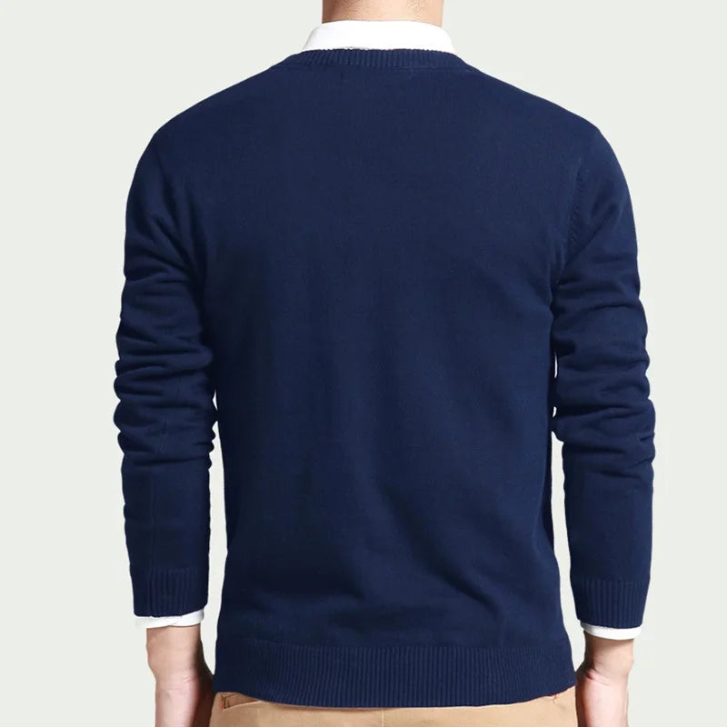 Men's Casual V-neck Knit Sweater | Relvorn