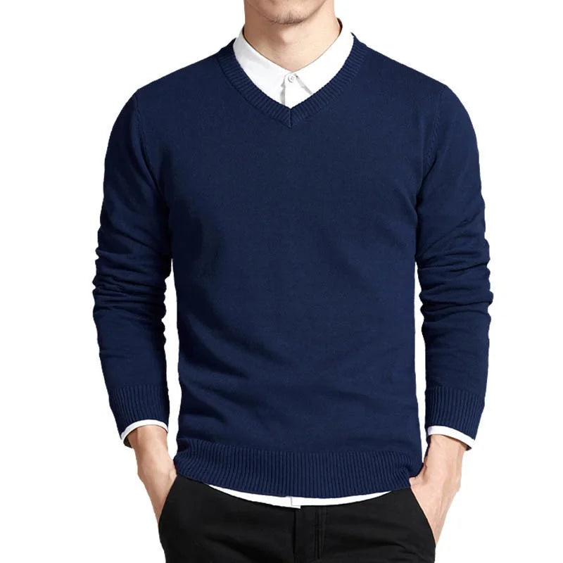 Men's Casual V-neck Knit Sweater | Relvorn