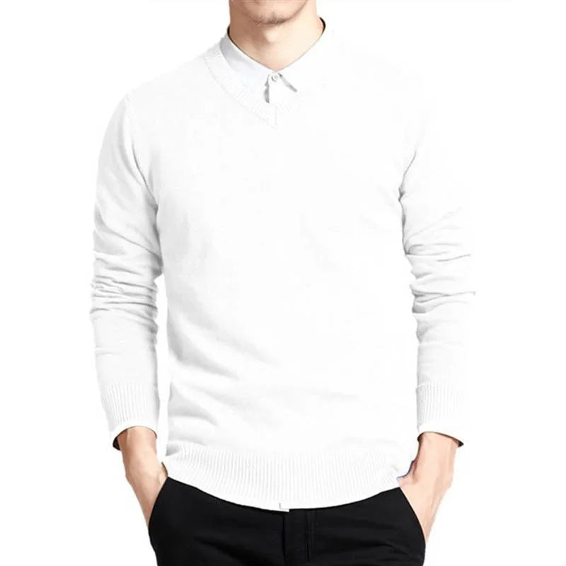 Men's Casual V-neck Knit Sweater | Relvorn