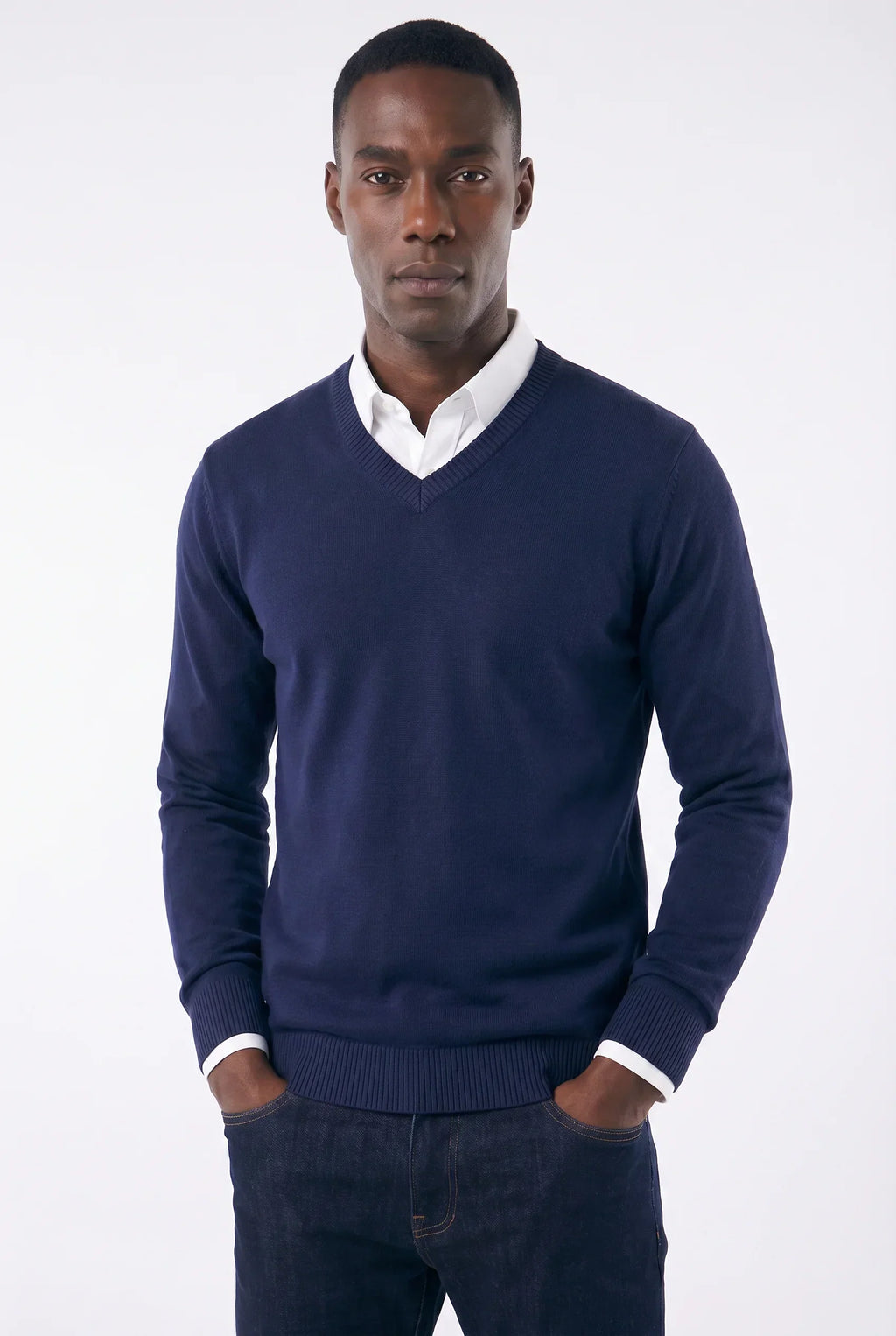 Pull en tricot col V décontracté pour homme | Relvorn