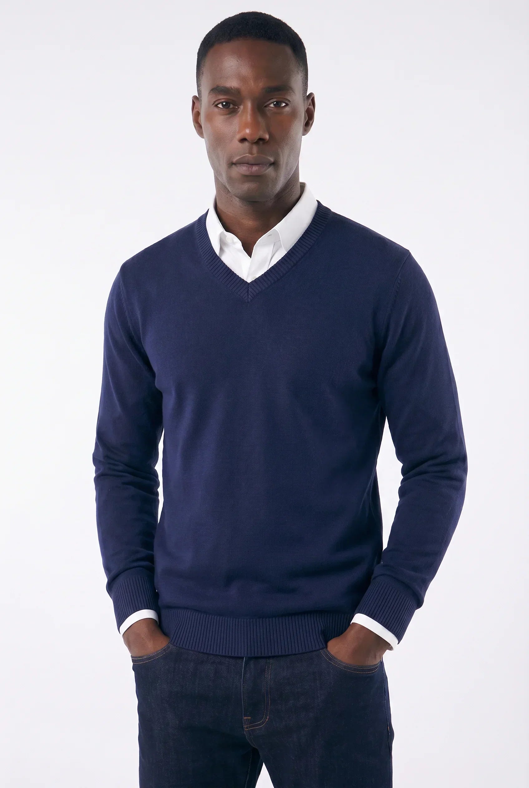 Men's Casual V-neck Knit Sweater | Relvorn