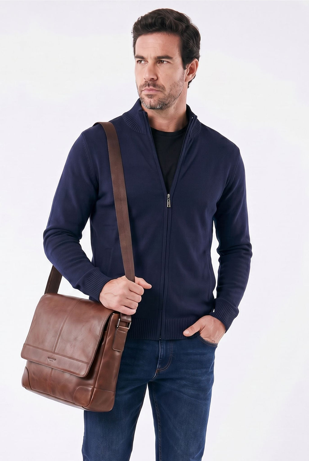 Men's High Collar Quarter-Zip Sweater | Relvorn