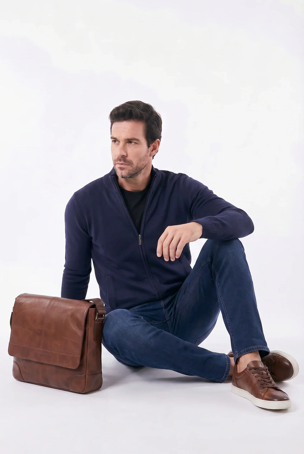 Men's High Collar Quarter-Zip Sweater | Relvorn