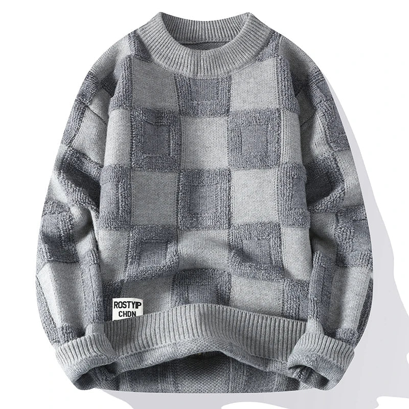 Pull en maille quadrillée Relevo pour homme | Relvorn
