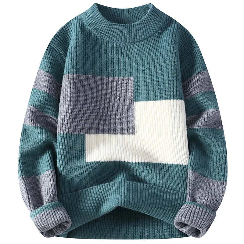 Men's Oversized Geometric Knit Canelada Sweater | Relvorn