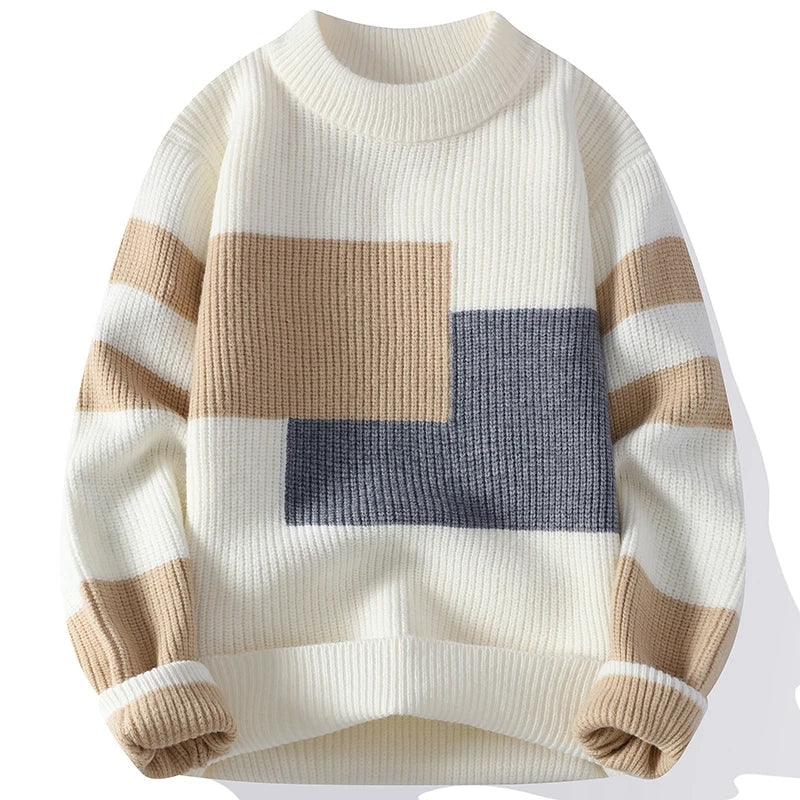 Men's Oversized Geometric Knit Canelada Sweater | Relvorn