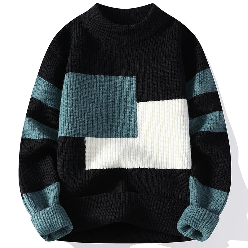 Pull Oversize Homme en Maille Géométrique Canelada | Relvorn