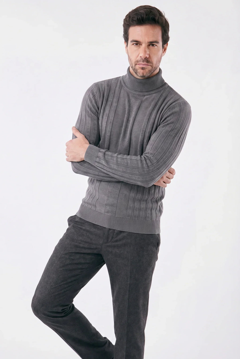 Men's High Collar with Structured Fit Sweater | Relvorn